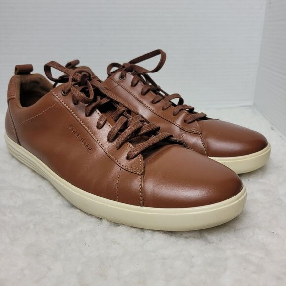 Cole Haan Grand + Crosscourt Men's Size 10.5 Brown Leather Sneakers Shoes - Picture 1 of 10